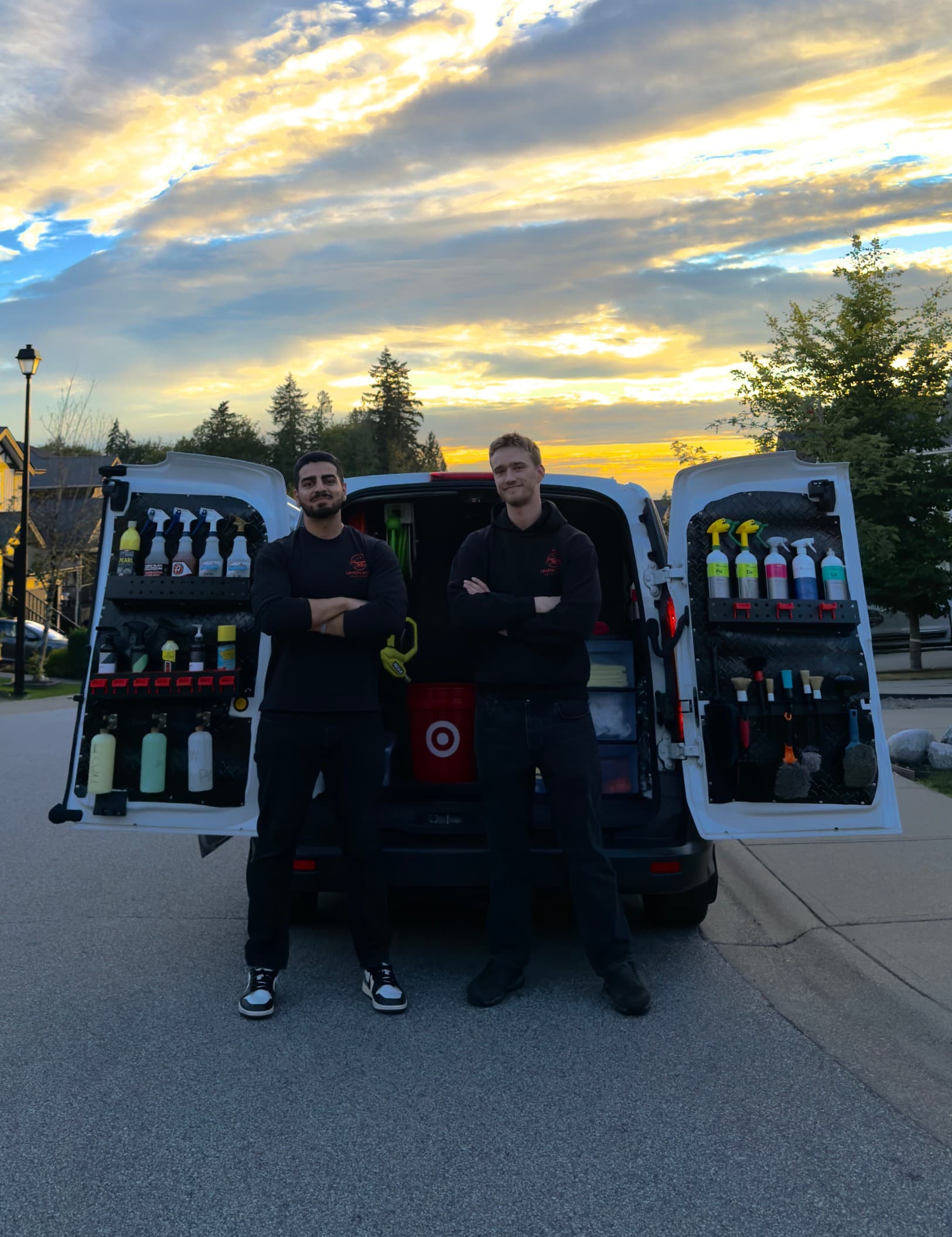 Mahdyar Khoshsafa and Ethan Eddicott — founders of Crystal Gloss Auto Detail, Vancouver mobile detailing