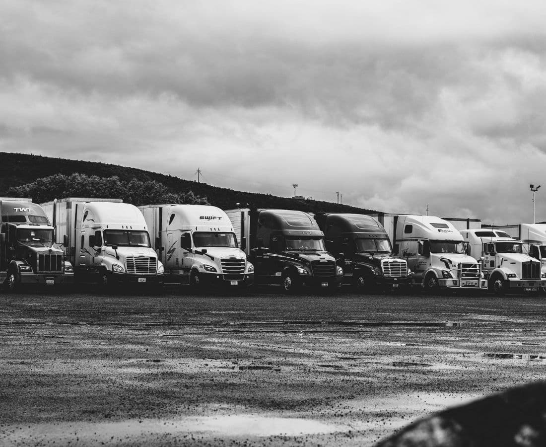 Commercial fleet detailing Vancouver — semi trucks and work vans detailed on-site