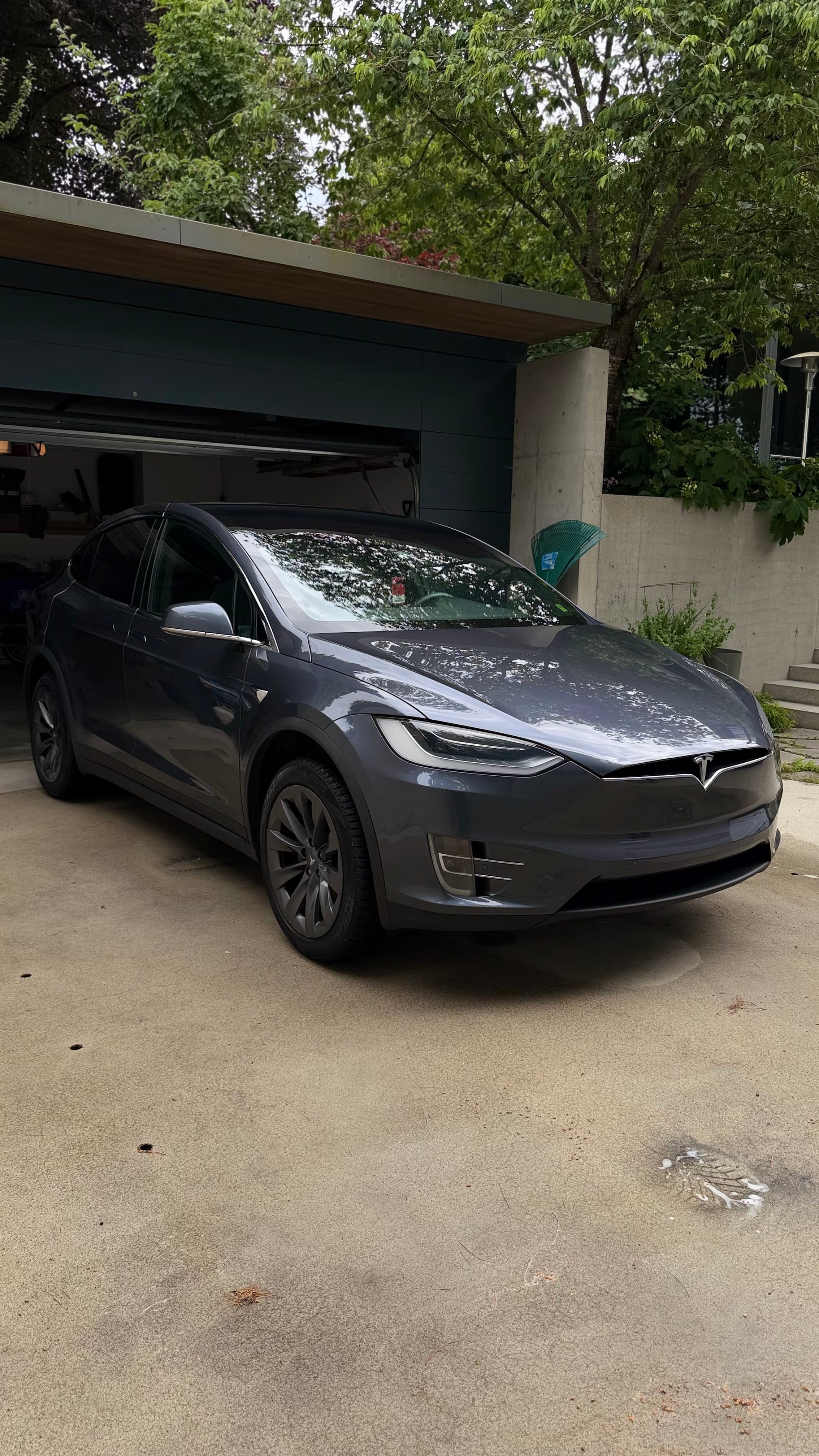 Freshly detailed Tesla Model X at a Maple Ridge home, mobile car detailing Maple Ridge