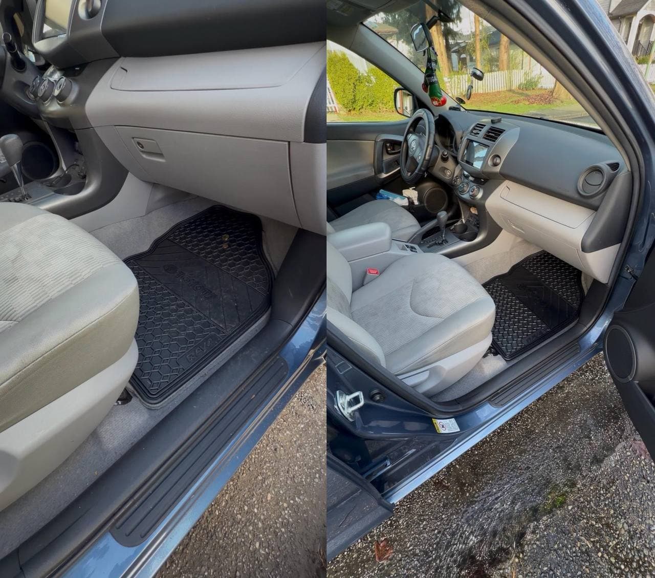 Light-condition RAV4 interior — before and after mobile detail in Vancouver, light dust and light wear